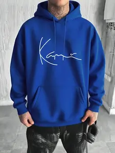 Men's Hooded Sweatshirt K Graphic Letter Print Long Sleeve Casual Streetwear Loose-Fitting Fall & Winter Outfits Casual Hooded Sweatshirts