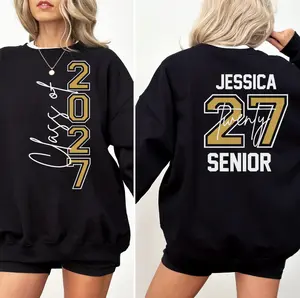 Senior 2027 Sweatshirt Custom Name, Senior 2027 Shirt, Class of 2027 Shirt, Personalized Senior Hoodie, Graduation Shirt, Senior Gift Idea, Trendy Senior Outfit