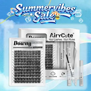 Downy | AiryCute Voluminous DIY Lashes for Bold Dramatic Look | Ultra-Dense, Waterproof, Long-Lasting Lashes | Lyra | Beginner-Friendly DIY Lashes for a Flawless, Voluminous Look | Trendy & Must-Have Clusters #SummerVibes