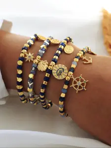 Women's Elegant Mixed Beaded Bracelet, 2024 New Style Trendy Exquisite Stackable Bracelet, Fashionable Matching  Jewellery  As Birthday Gift for Girlfriend