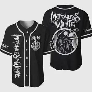 Motionless In White Personalized Black Baseball Jersey - Custom Rock Band Apparel for Fans