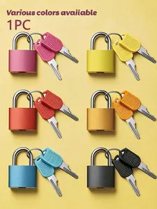 Colorful Plastic Luggage Lock, Zinc Alloy Mini Keyed Padlock, Portable Travel Bag Lock for Suitcases, Schools, Gyms, Classrooms, Safety Lock, Security Lock