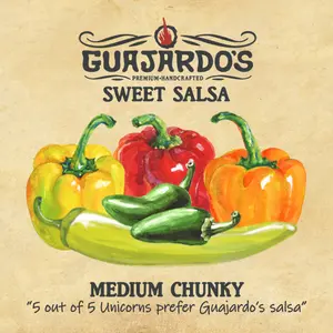 Medium Chunky Sweet Salsa 16 oz - Naturally Sweet No Added Sugar Chunky Texture for Gourmet Dishes