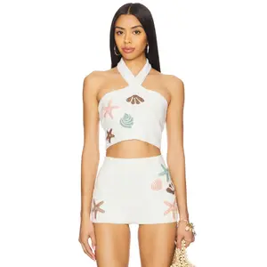 My Beachy Side X Revolve Crochet Top in Ivory