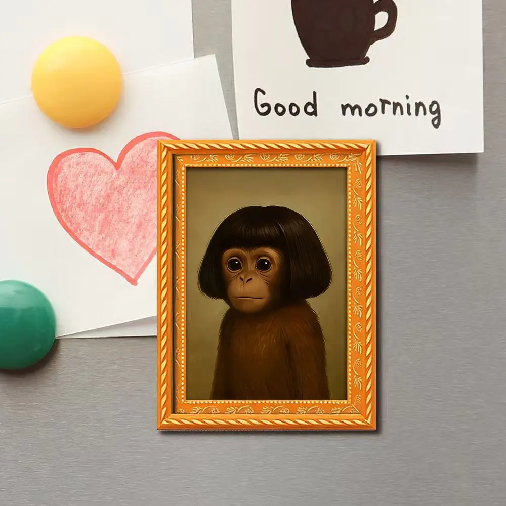 Cute Long Hair Monkey Refrigerator Magnet, Fun Fake Fur Monkey Decorative Accessory, Home Decoration, Perfect Gift for Thanksgiving Christmas Valentine's Day, Animal Magnets
