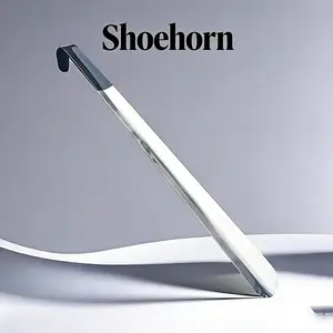 16.5" Long Handle Boot Helper - 42cm Stainless Steel One Piece Shoe Horn for All Ages