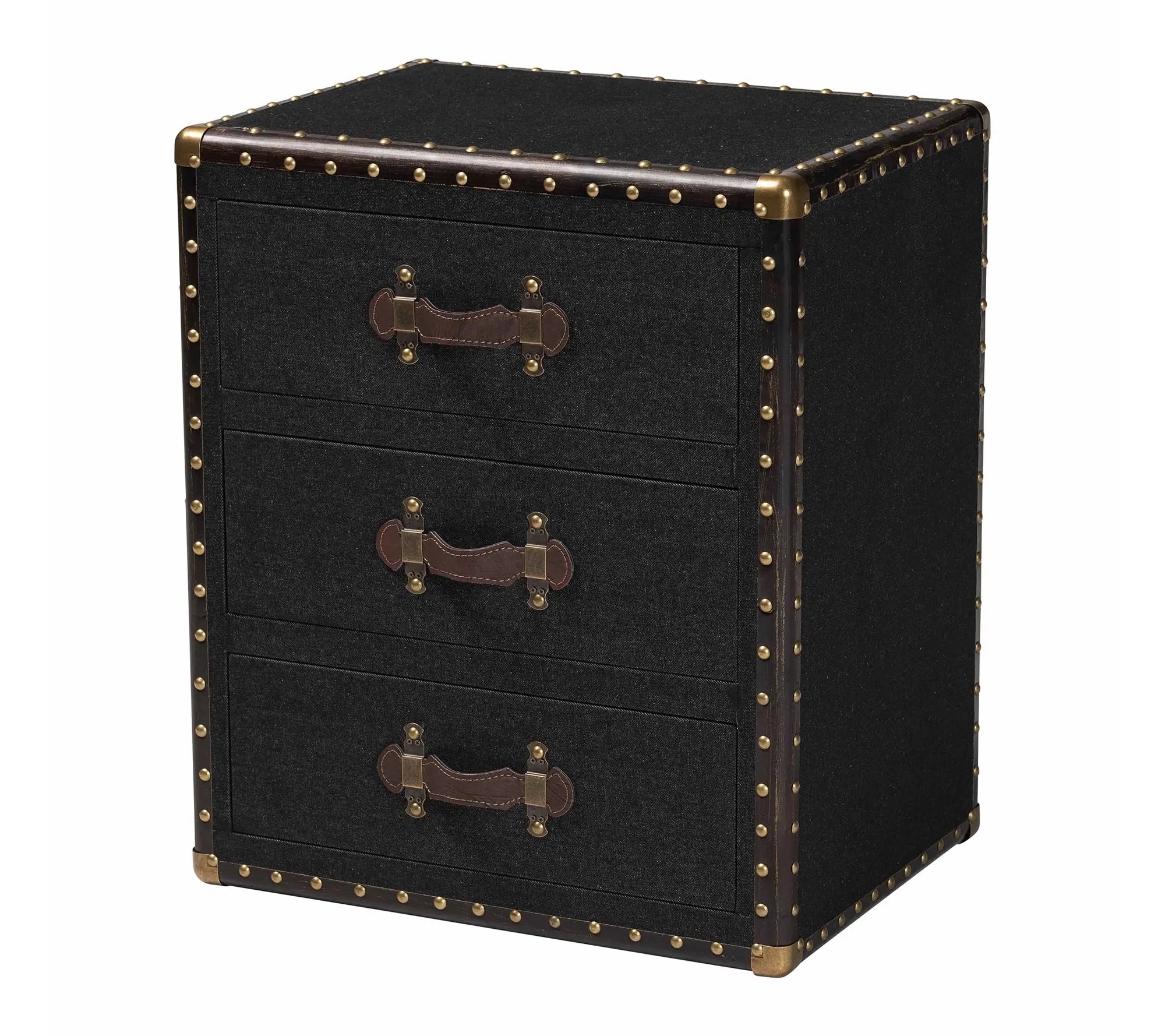 Baxton Studio Mallison Canvas 3-Drawer End Table