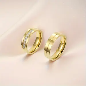 1pc Light-Luxury European-American Minimalist Cubic Zirconia Gemstone Ring - Stainless Steel Unisex Costume Jewelry, Ideal for Daily Wear & Couple Dates, Perfect Gift for Jewelry Lovers,summerwins