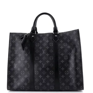 Pre-owned Louis Vuitton Canvas Coated Tote Bags REBAG Sac Plat NM 24H Bag Monogram Eclipse Canvas by Rebag