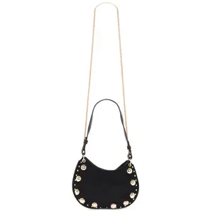 8 Other Reasons Faux Suede Shoulder Bag in Black
