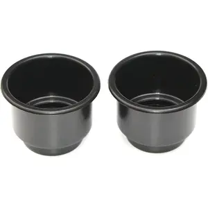 3 5/8 Black Jumbo Cup Boat RV Car Truck Poker Pool Table Sofa Inserts Large Size - 2 Pack (2)