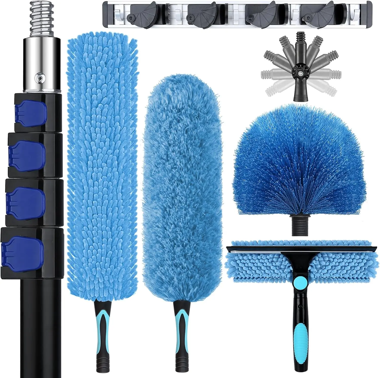 36FT High Ceiling Duster Kit with Extendable Pole – Multi-Function Cleaning Set for Fans, Windows & Hard-to-Reach Areas