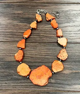 Sunset Slab Gemstone Necklace