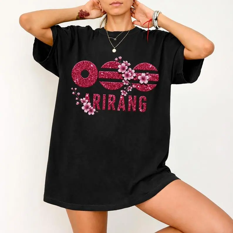 Hip Hop Style Kpop World Tour Shirt Men - Drop Shoulder Heavy Cotton Graphic Tee
