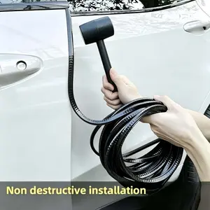 32.8Ft(10M)/16.4Ft(5M) Car Door Edge Guards, Automotive Rubber Seal Door Edge Trim, U-Shape Design with Built-in Metal Sheet, No Glue Required, Easy to Cut, Universal Car Door Edge Protector, Comes with Rubber Mallet