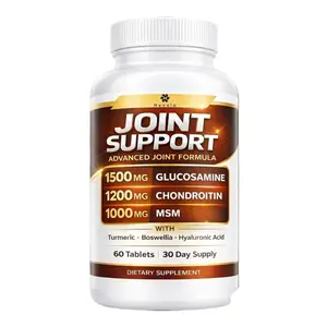 Joint Support Supplement with Glucosamine Chondroitin Turmeric Msm Boswellia - Relief 60 Tablets for Bones, Back, Knees, Hands