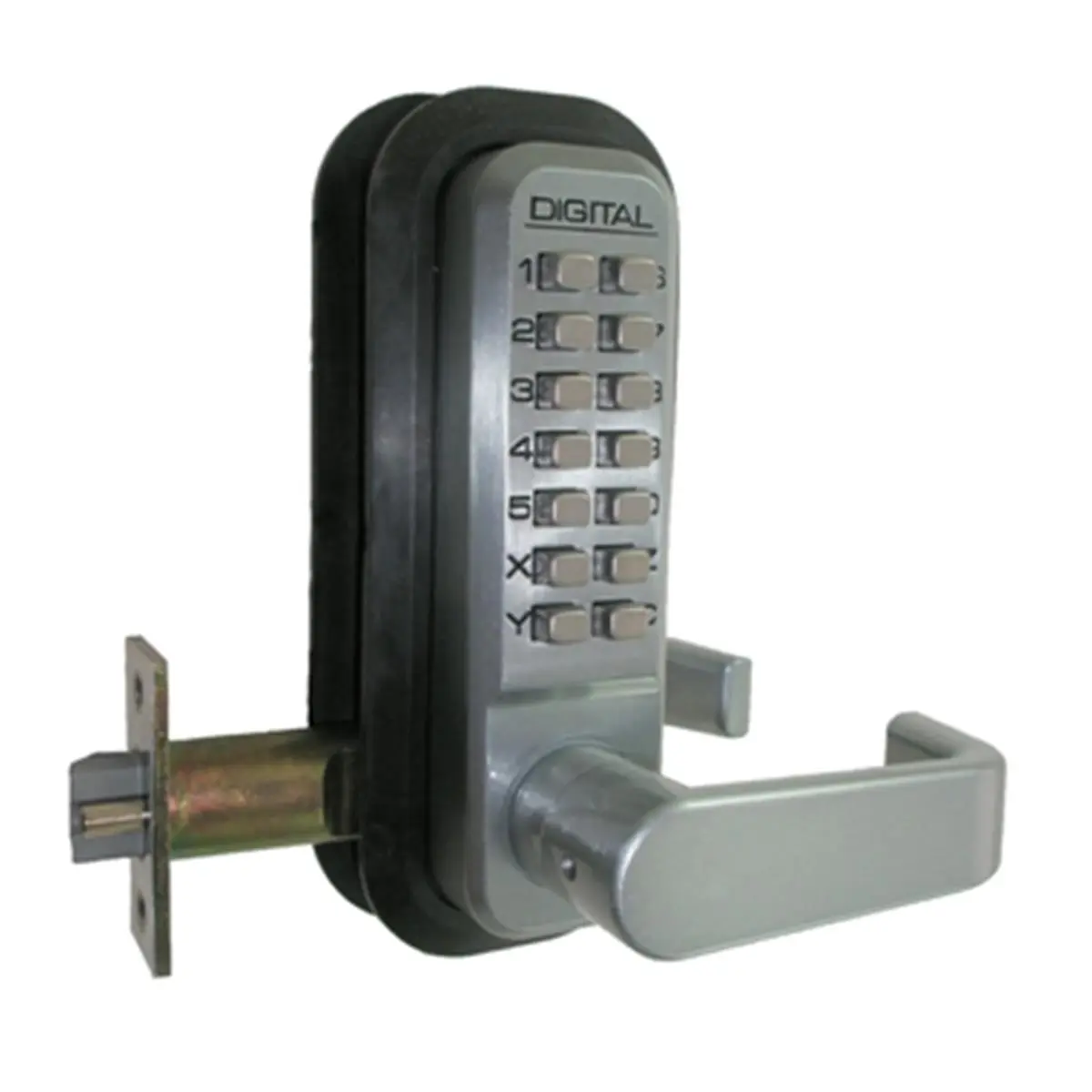 212 MAIN Lockey 2835-SN-DC Mechanical Keyless Lock, Double Combo with Passage Function, Satin Nickel, Door Security Lock for Entry Doors, Adjustable Latch, Lever Handles