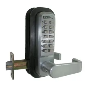 212 MAIN Lockey 2835-BC Mechanical Keyless Door Lock with Lever Handles, Adjustable Latch, Passage Mode, Standard Holes, Bright Chrome Finish for Motorcycle Security