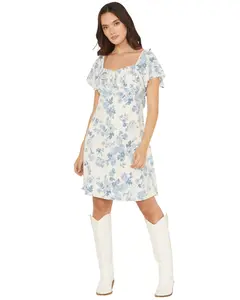 Shyanne Women's Floral Print Tie Front Mini Dress - E1256y602ji