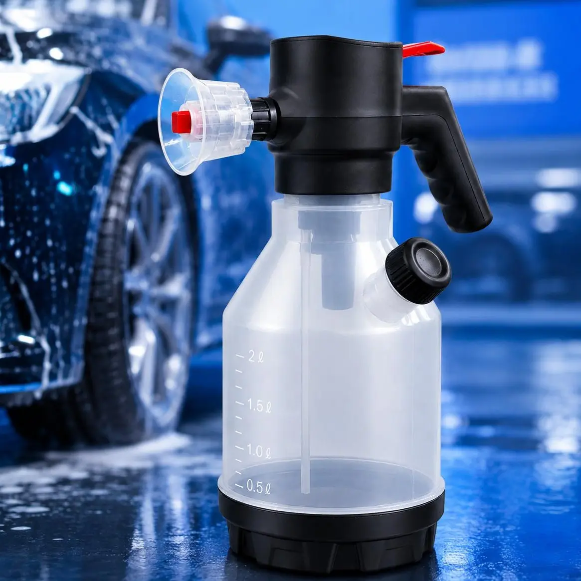 Shelid 2L Cordless Electric Snow Foam Sprayer for Car Washing, Rechargeable Auto Detailing Tool with Type-C Charging, 1-Press Powered Spraying Function