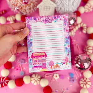 Winter Romance Bookshop at Bookshop Avenue Notepad 4.25" x 5.5"