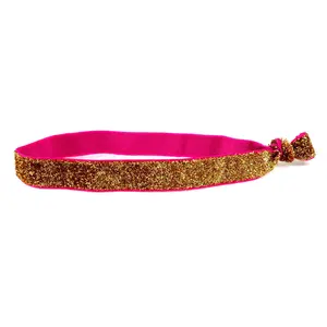 Glitter Metallic Gold Elastic Headband (SKU 5060 HB)