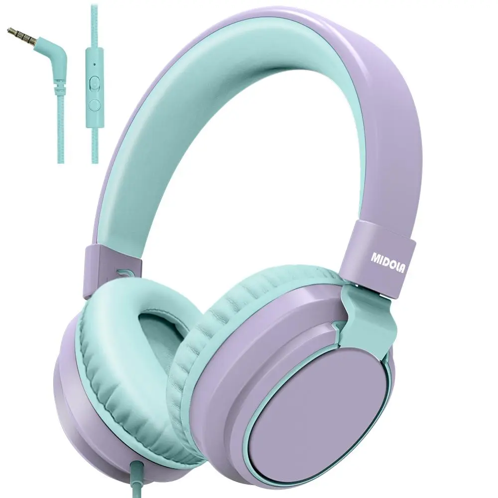 MIDOLA H01 Wired Over-Ear Gaming Headphones - Hi-Fi Audio Device with Noise Cancellation, Dual Mic, Folding Design, Extended Wear Comfort for Students, Daily Commute, Headphones For Gaming