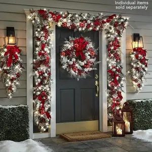 23.62'' Christmas Wreath, 1 pc ArtificialChristmas Teardrop Wreath, Christmas Decorations for Stair Railing WallWindow Christmas Decorations Ornaments