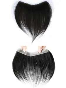 Invisible Human Hair Frontal Hairline Patch for Men & Women, Natural Seamless Front Hairline Hairpiece, Lightweight & Comfortable, Easy to Wear and Style, Realistic Look for Thinning or Receding Hairline, Ideal for Daily Use