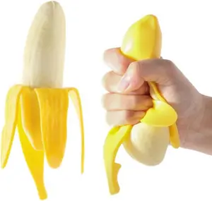 Simulated peeled banana toy for stress relief, creative kneading, slow rebound, prank, stress relief, fruit toy