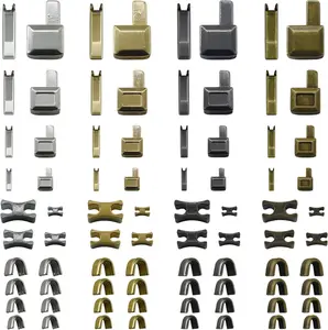 80 count Metal Insertion Pin Set Zipper Repair Kit Latch Slider Retainer, Zipper Sewing Accessories Open-End Bottom Top Stops for Jacket, Coat, Backpack, Handbag, Jeans, 4 Sizes