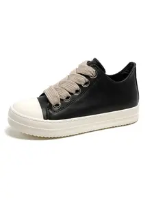 Men's Patchwork Thick Sole Casual Shoes, Sneaker, Retro Street Style, PU Leather, Comfortable, All Seasons, Daily Wear, Sports Shoes
