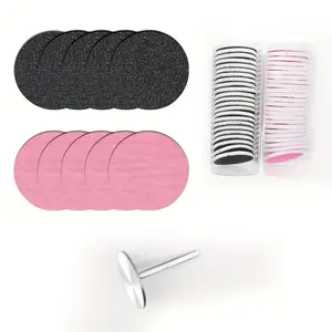 Electric Foot File Replacement Sandpaper, 1 Box Replacement Sandpaper & Accessories, Professional Manicure & Pedicure Tools for Home & Salon Use