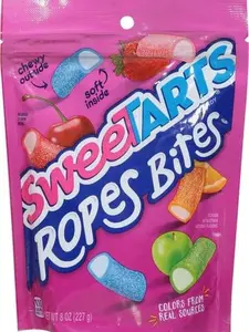 SweeTARTS Rope Bites Candy, Mixed Fruit, 8 Ounce Resealable Bag