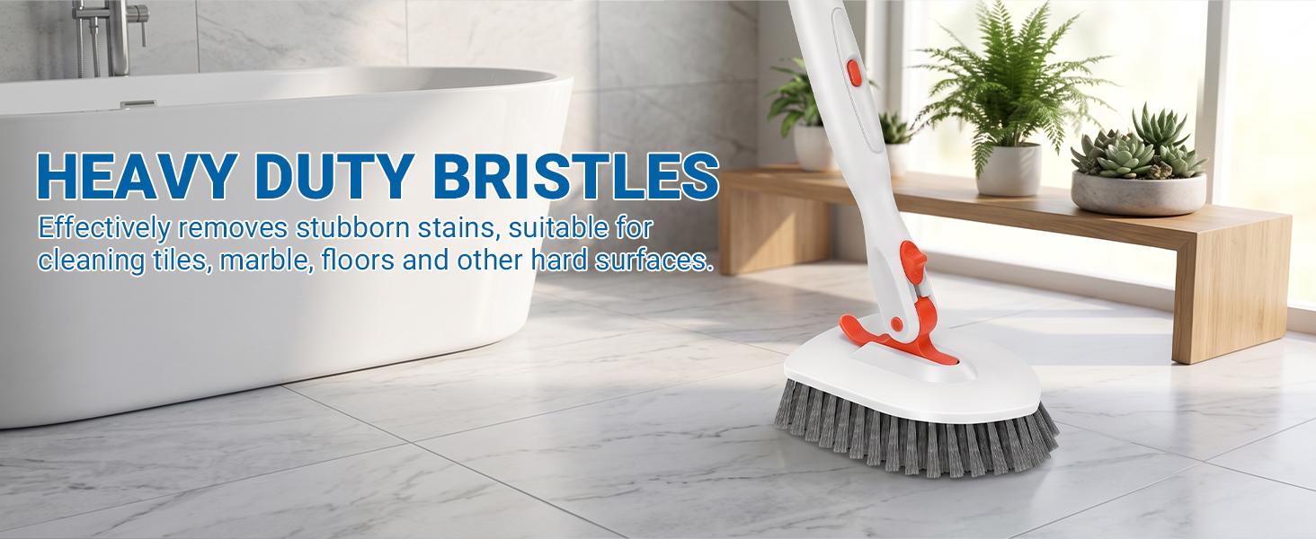 GLUMZRK 3-in-1 Floor Scrub Brush with 52-in Adjustable Long Handle & 3 Detachable Brush Heads - Cleaning Tools for Long Reach Multi-Surface Clean in Bathroom, Kitchen GLUMZRK 3-in-1 Floor Scrub Brush with 52-in Adjustable Long Handle & 3 Detachable Brush Heads - Cleaning Tools for Long Reach Multi-Surface Clean in Bathroom, Kitchen