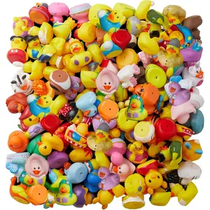 SVVH 100 Pack Rubber Duck for Jeeps Ducking - 2" Bulk Floater Duck for Kids - Baby Bath Toy Assortment with Bag - Party Favors, Bath Time, Birthdays, and More (100 Varieties)