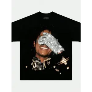 Michael Jackson Glove Graphic-Shirt Vintage 90s Tee Comfortable Everyday Fashion Tee Bold Letter Print Cotton Tshirt Retro Music Shirt Y2K Fashion Oversized Graphic Tee Casual Streetwear Trendy Summer Outfit Pop Culture Clothing Everyday Wear
