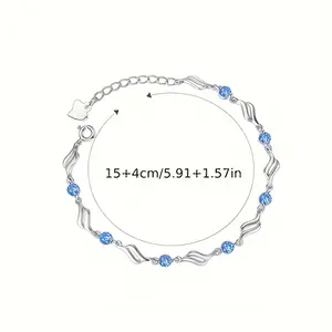 925 Sterling Silver 2pcs Boho Elegant Bracelet Set, Simple Charm Anklet, Women's, 925 Silver Plated, Versatile for Daily Wear & Parties, with Ideal Gift for Christmas, Mother's Day, Easter bracelet stack bracelets for women bracelet men