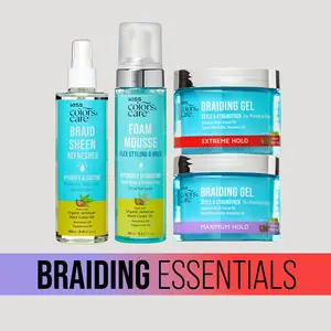 kisscolors&care Braiding Essentials Bundle - Foam, Braid Gel, Gel Haircare Products for Flawless Styling