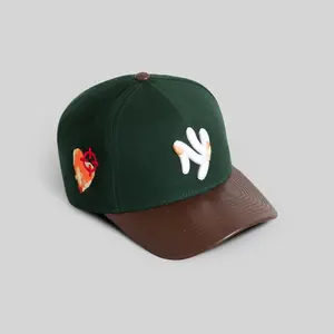 FIELD GRADE x Kurve IS Healing Trucker Green | trucker hat | wool leather | green | mocha | adjustable | unisex | mesh back | embroidered | snapback | Trendy Hat 2026 | Streetwear Headwear | Fashion Cap | Summer Hat | Outdoor Cap | Sun Hat | Statement Hat