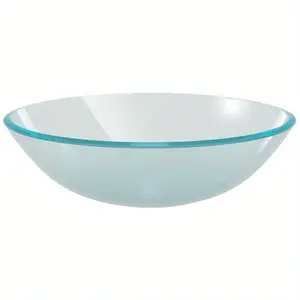 2024 16. 5" Tempered Glass- Counter Installation Basin with Frosted Glass Finish - Easy to Clean & Stylish Bathroom Sink