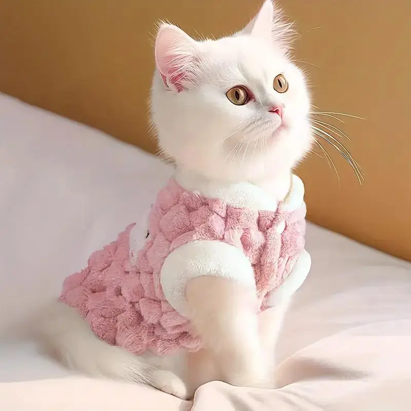 Cute Warm Dog Vest, Bear Pattern Pet Clothes with Leash Ring for Autumn and Winter, Pet Clothing for Small Medium Large Dogs