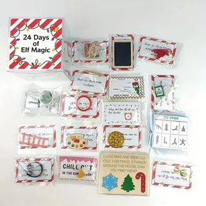24 Days of Elf Magic Kit, Festive Holiday Party Favors, Goodie Bag Filler, Colorful Elf Illustrations, Paper & Plastic Items, Christmas Gift Idea, Party Gift Packs, Gift Sets