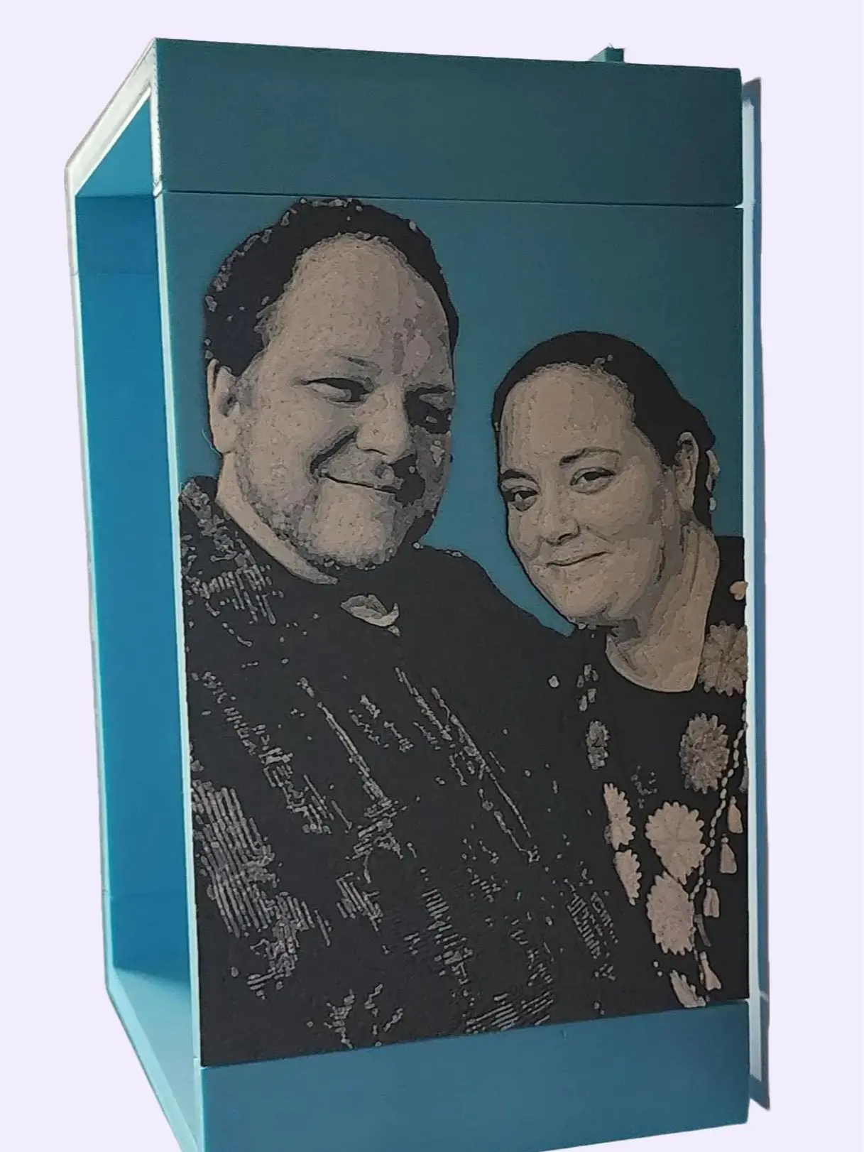 Echo Box Custom Display Shelf with Personalized 3D-Printed Art Panels, Wall-Mountable or Freestanding, Available in Multiple Colors, Durable PLA Plastic
