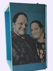 Echo Box Custom Display Shelf with Personalized 3D-Printed Art Panels, Wall-Mountable or Freestanding, Available in Multiple Colors, Durable PLA Plastic