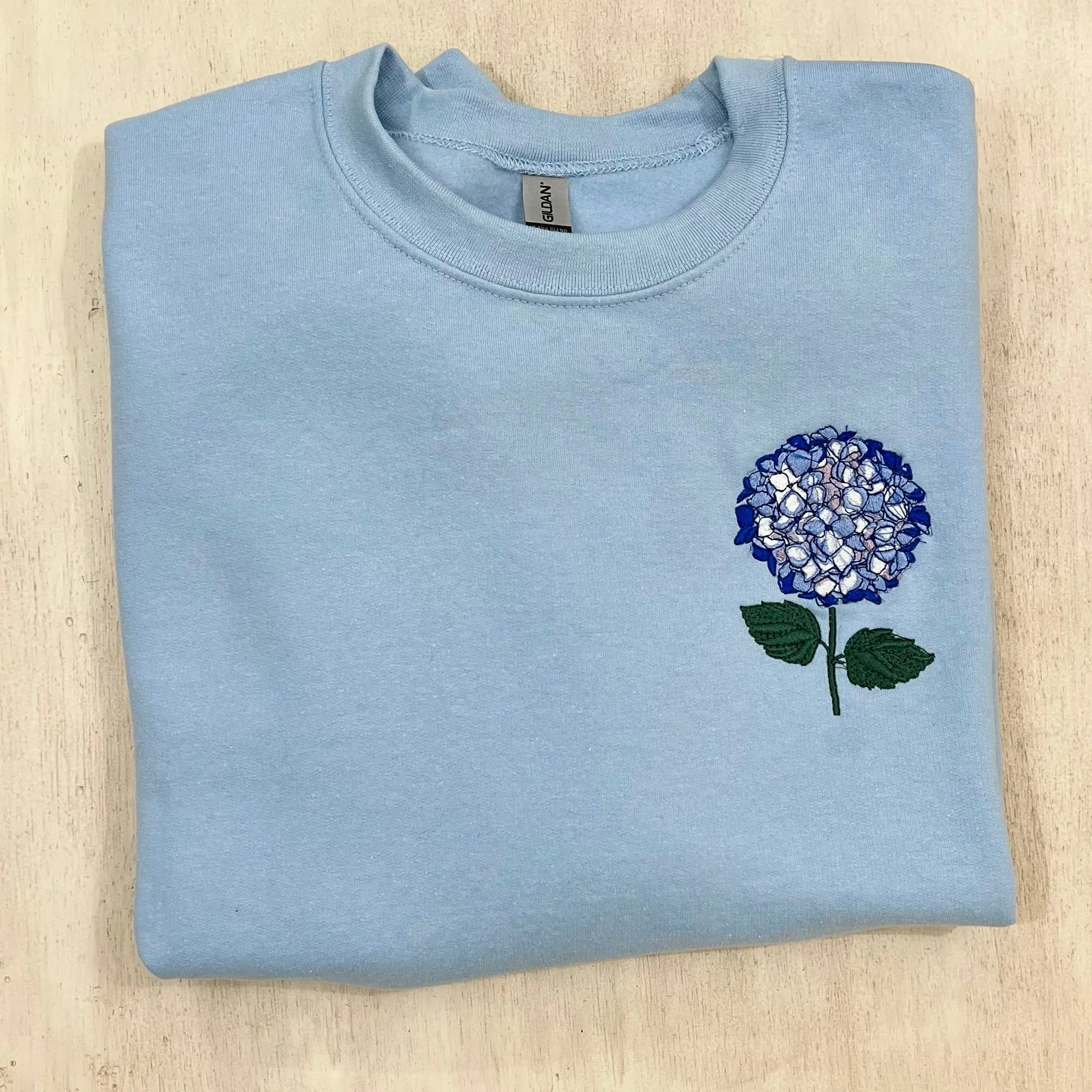 Embroidered Spring Hydrangea Sweatshirt | Fashionable Florals