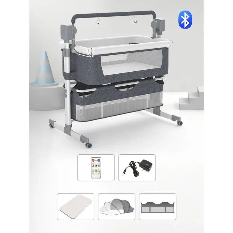 Baby Bassinet,Automatic Electric Rocking with Remote,Newborn Bedside Bassinet, Foldable Travel Co-Sleeper for Infant SteAnny