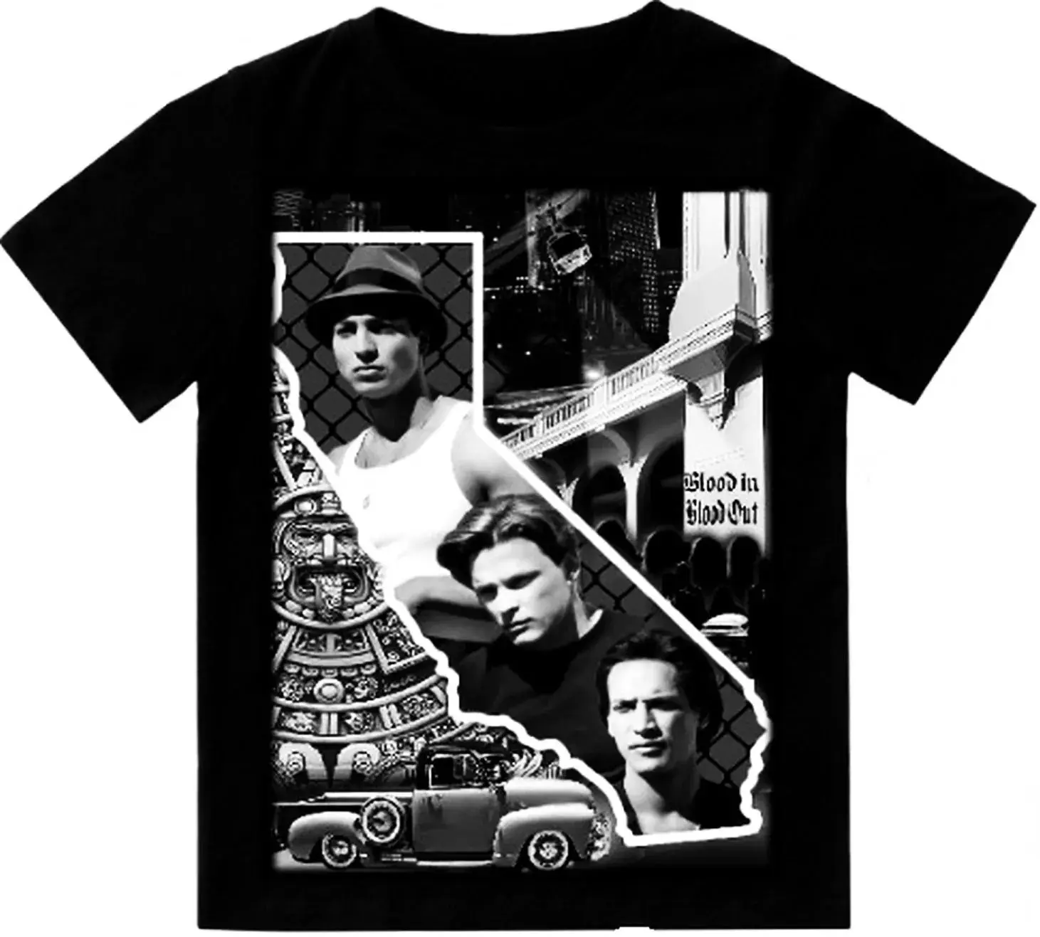 California Vatos Locos Chicano Clothing, Chicana Art, Cholo Chola outfit T-Shirt S-3XL Cotton Fabric Menswear Casual