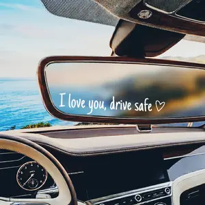6PCS I Love You Drive Safe Decal Simple Design for Safe Driving Ideal for Drivers and Car Enthusiasts Vehicle Exterior Decoration Windshield Sticker 11x2cm，Universal Car Accessory