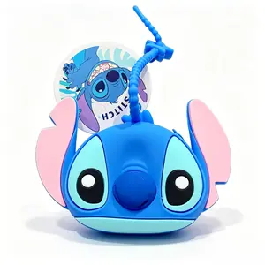 Disney Stitch Cute Silicone Storage Pouch Keychain - Soft Flexible Material for Small Items - Perfect Gift for Fans - Disney Stitch Theme Charm
